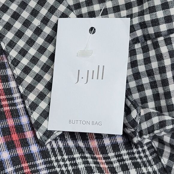 J. Jill Button Down Shirt Top Blouse Tunic Size XL Plaid Check Western NEW - Picture 2 of 16
